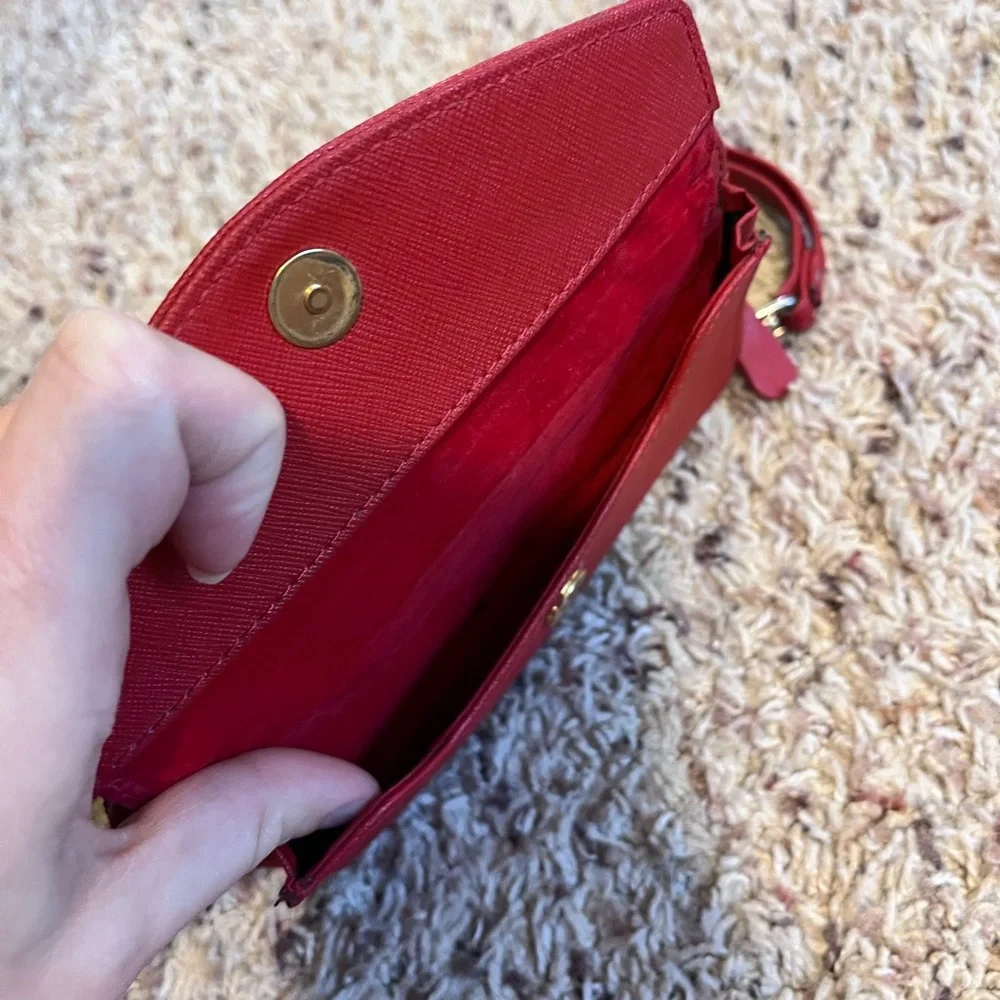 Tory Burch Cherry Red Saffiano Wallet - Picture 5 of 5